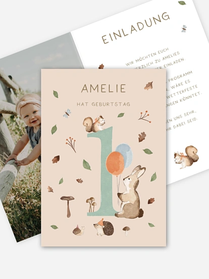 Kindergeburtstagseinladung Woodland Fest