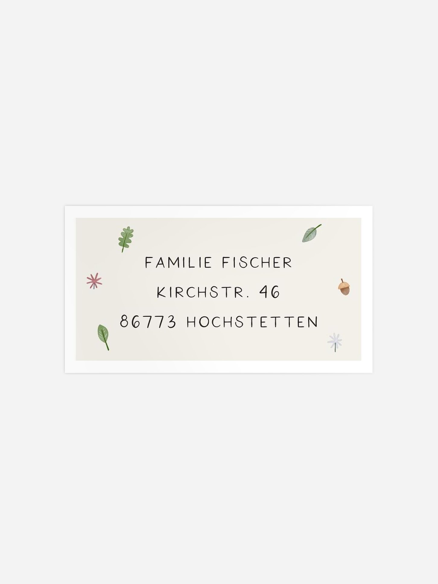 Empfängeraufkleber Geburtstag Kleiner Wald