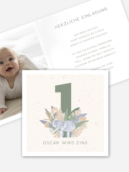 Kindergeburtstagseinladung Kleiner Elefant