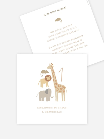 Kindergeburtstagseinladung Dschungeltiere