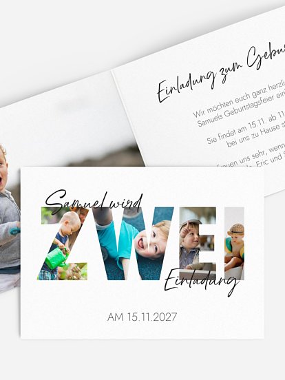 Kindergeburtstagseinladung Ich werde zwei