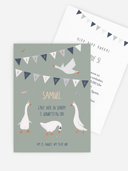 Kindergeburtstagseinladung Geburtstagsgänse