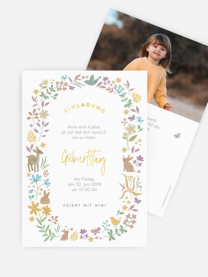 Kindergeburtstagseinladung Blumenparty