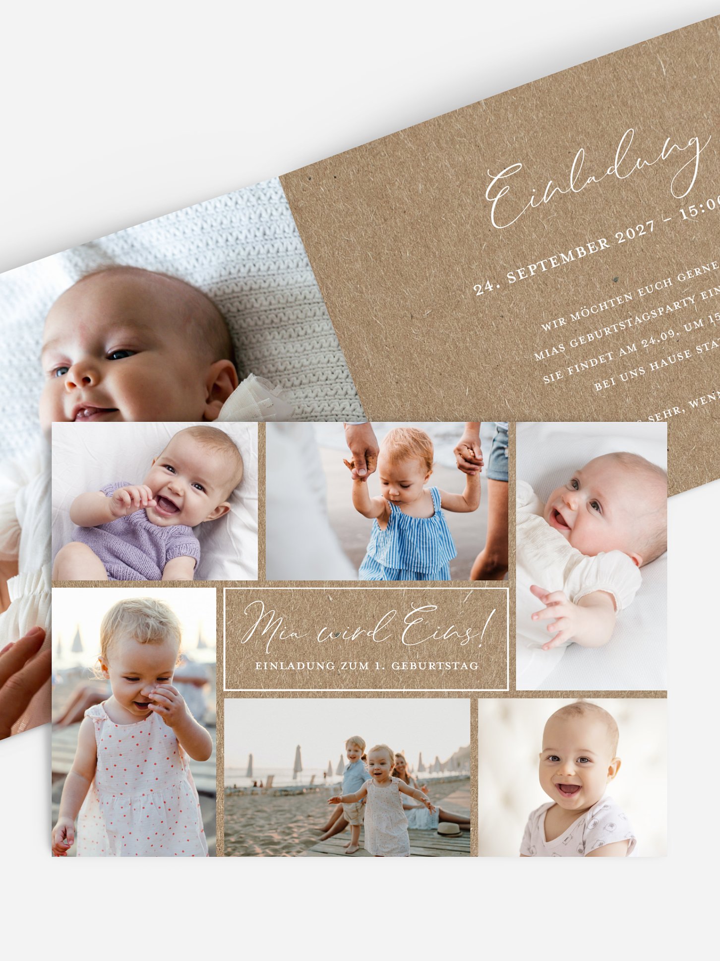 Kindergeburtstagseinladung Picture Perfect Kraftpapier
