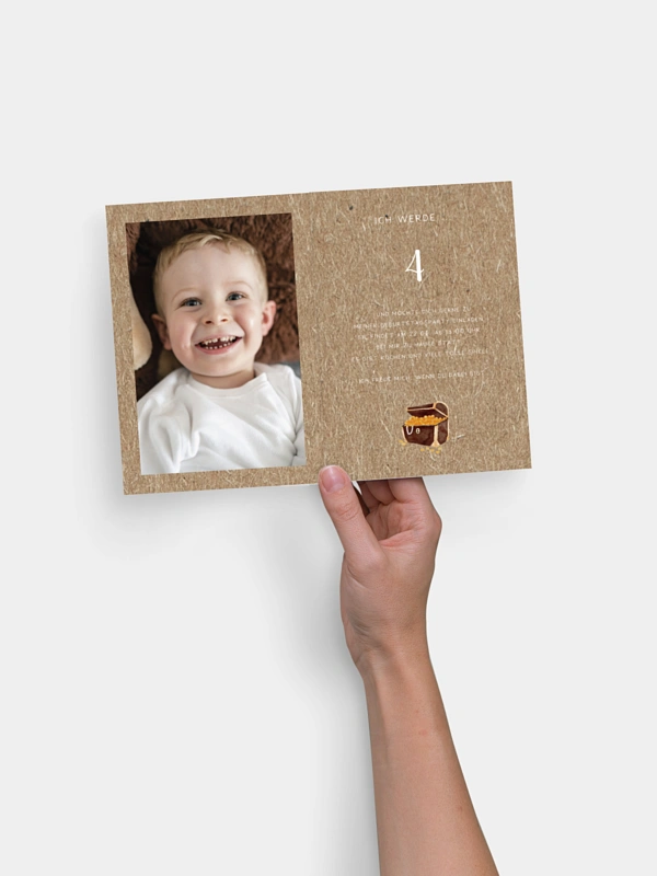 Kindergeburtstagseinladung Piratenbande Kraftpapier