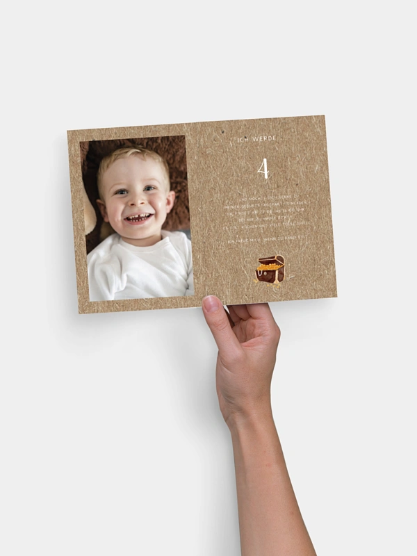 Kindergeburtstagseinladung Piratenbande Kraftpapier