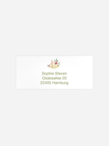 Absenderaufkleber Konfirmation und Kommunion Blütenkreuz