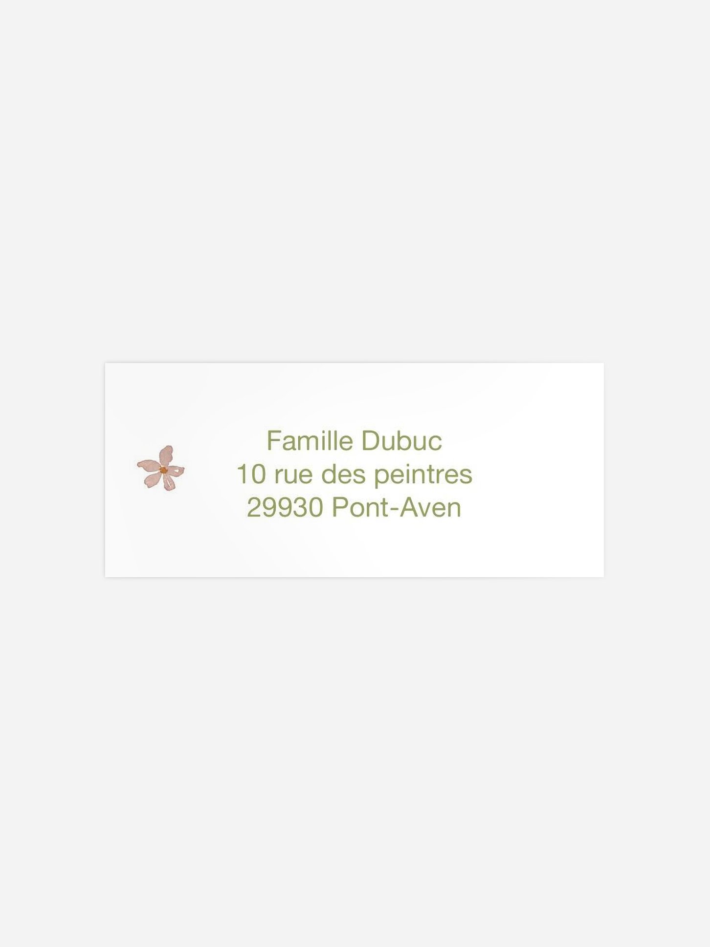 Étiquette expéditeur baptême Croix fleurie
