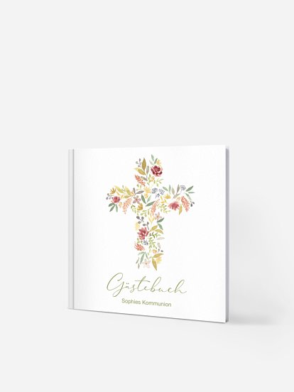 Gästebuch zur Kommunion Blütenkreuz