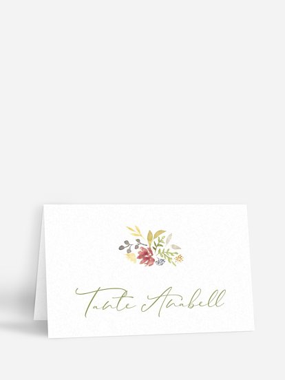 Tischkarte Kommunion Blütenkreuz