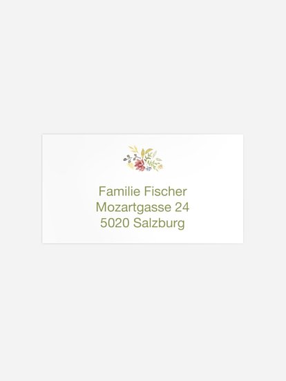 Empfängeraufkleber Konfirmation und Kommunion Blütenkreuz