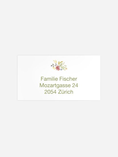 Empfängeraufkleber Konfirmation und Kommunion Blütenkreuz