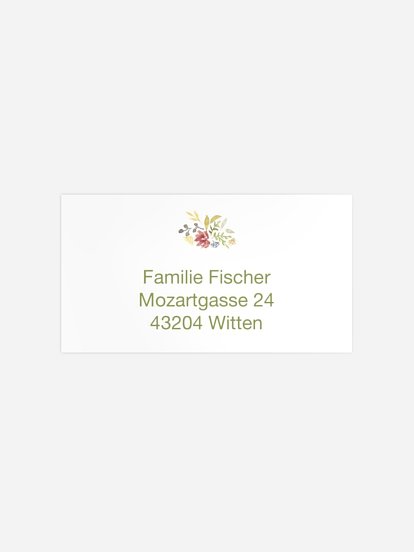 Empfängeraufkleber Konfirmation und Kommunion Blütenkreuz