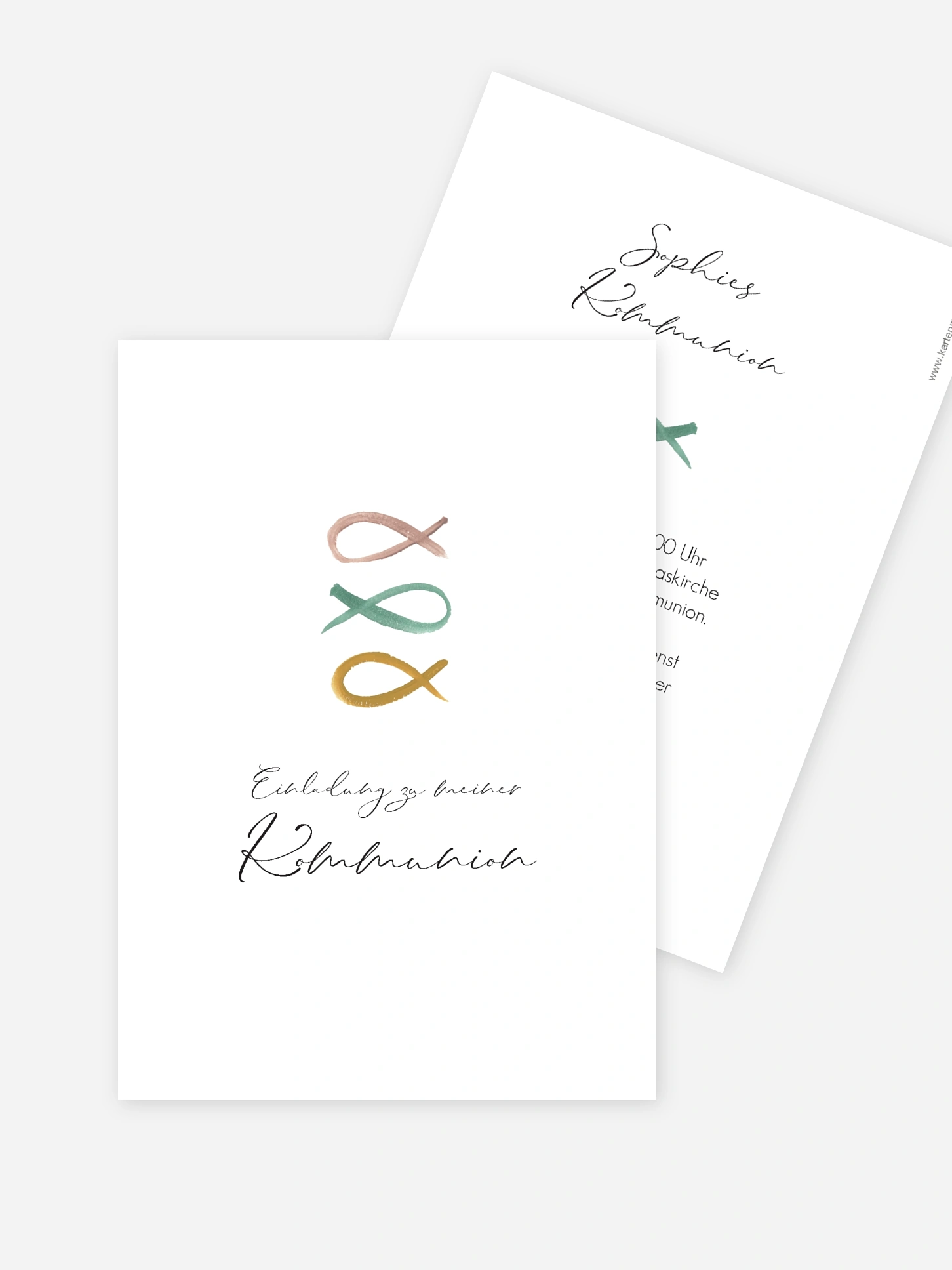 Kommunionseinladung Fische Trio