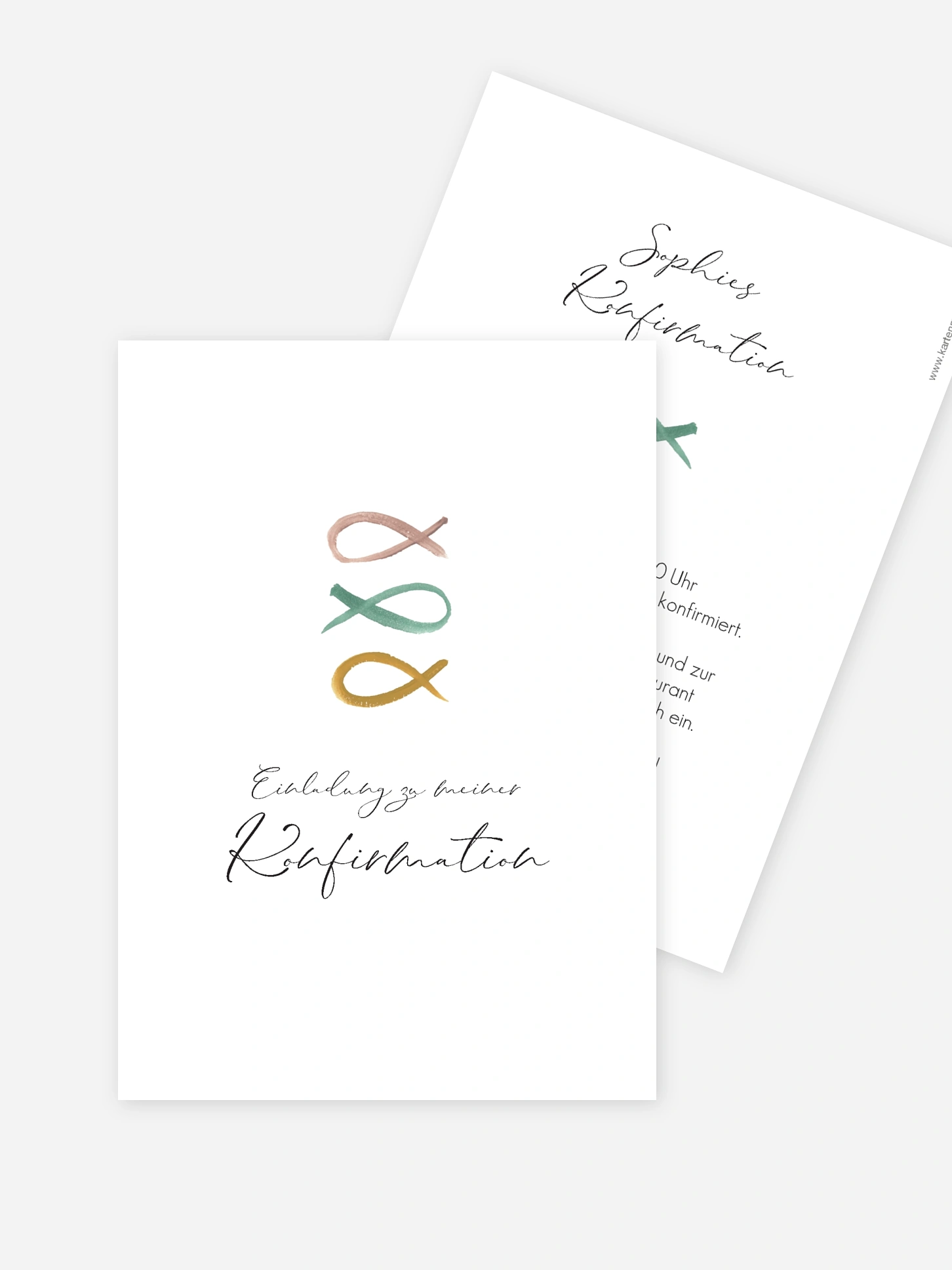 Konfirmationseinladung Fische Trio
