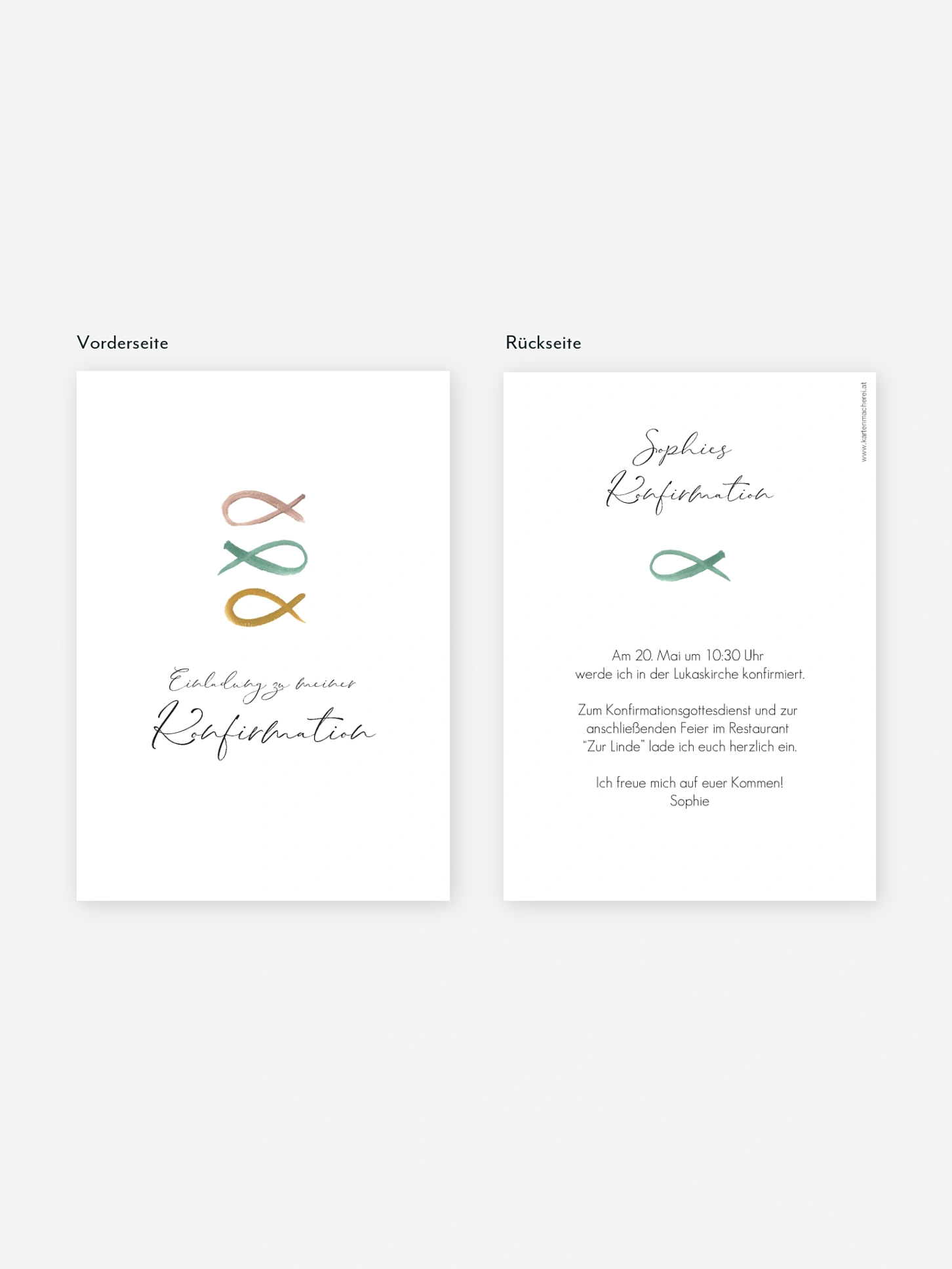 Konfirmationseinladung Fische Trio