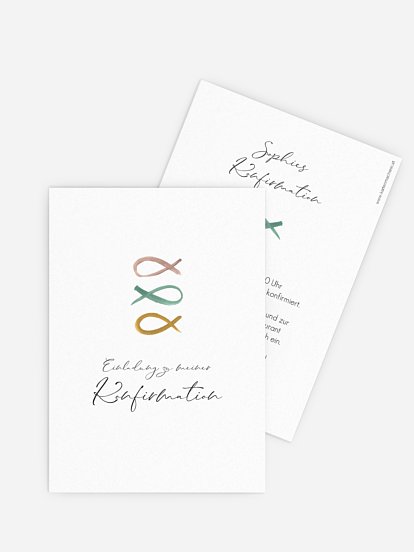 Konfirmationseinladung Fische Trio