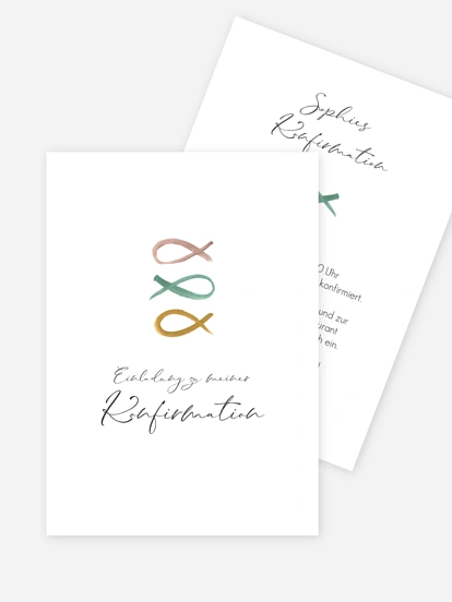 Konfirmationseinladung Fische Trio