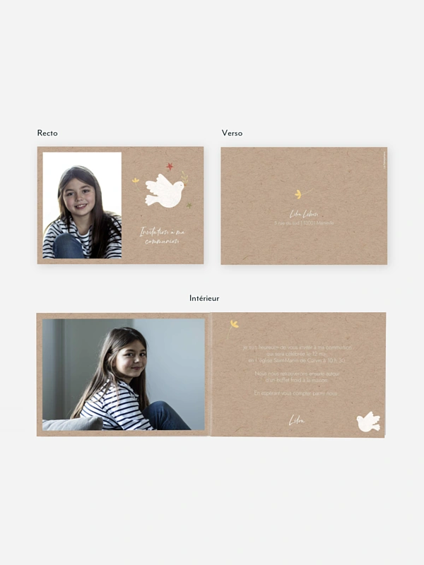 Invitation communion Petite colombe