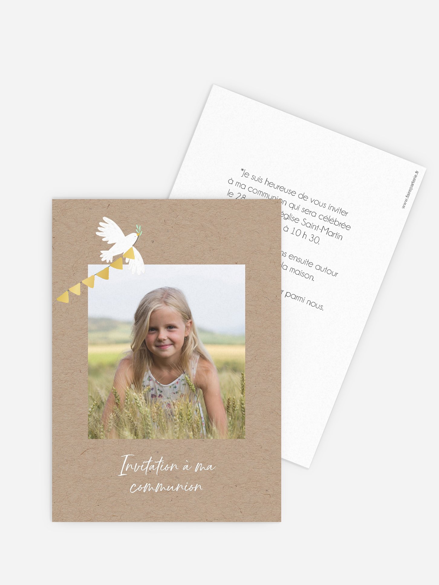 Invitation communion Envolée de banderole photo
