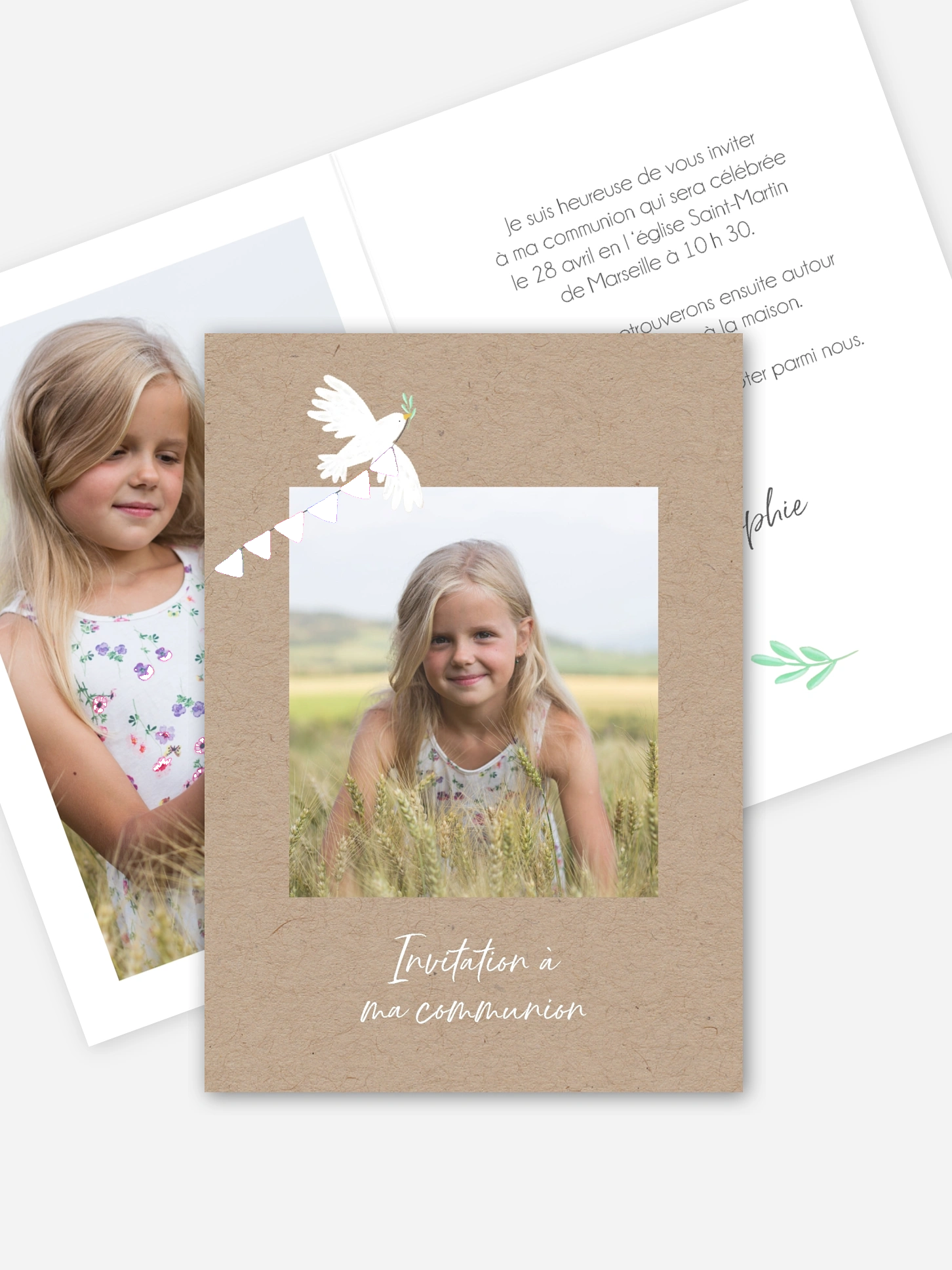 Invitation communion Envolée de banderole photo