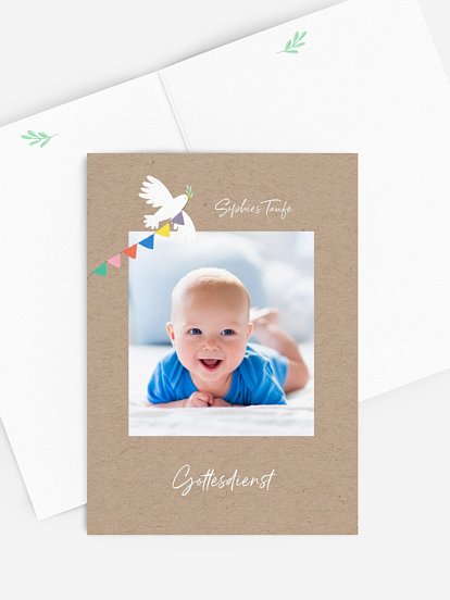 Kirchenheft Taufe Wimpeltaube Foto