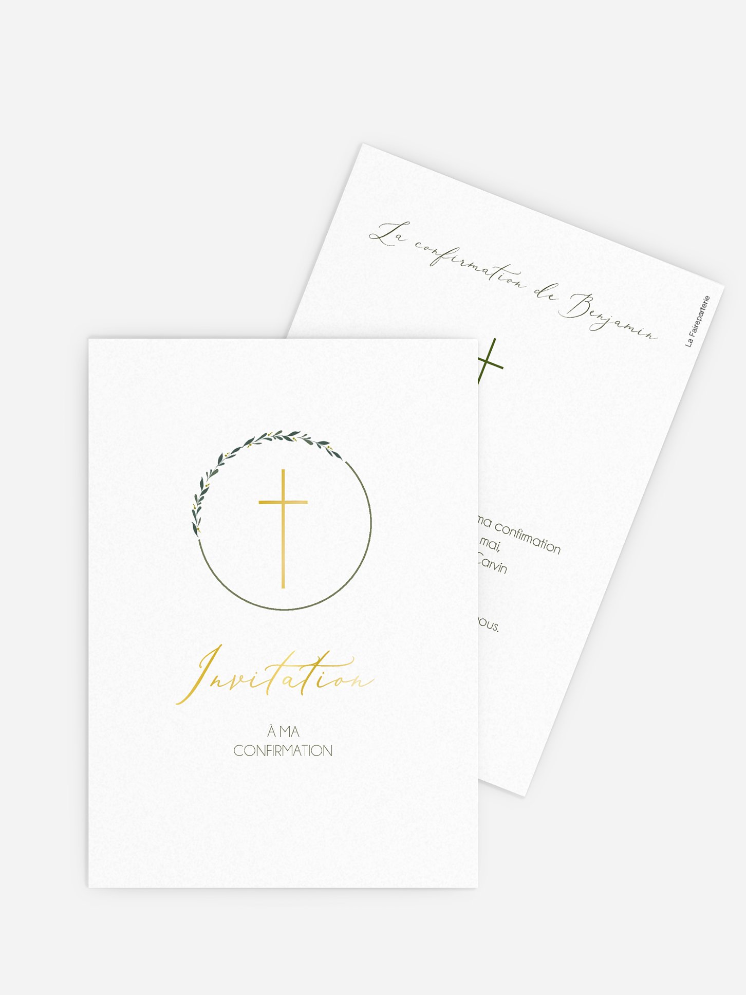 Invitation Confirmation Croix chic