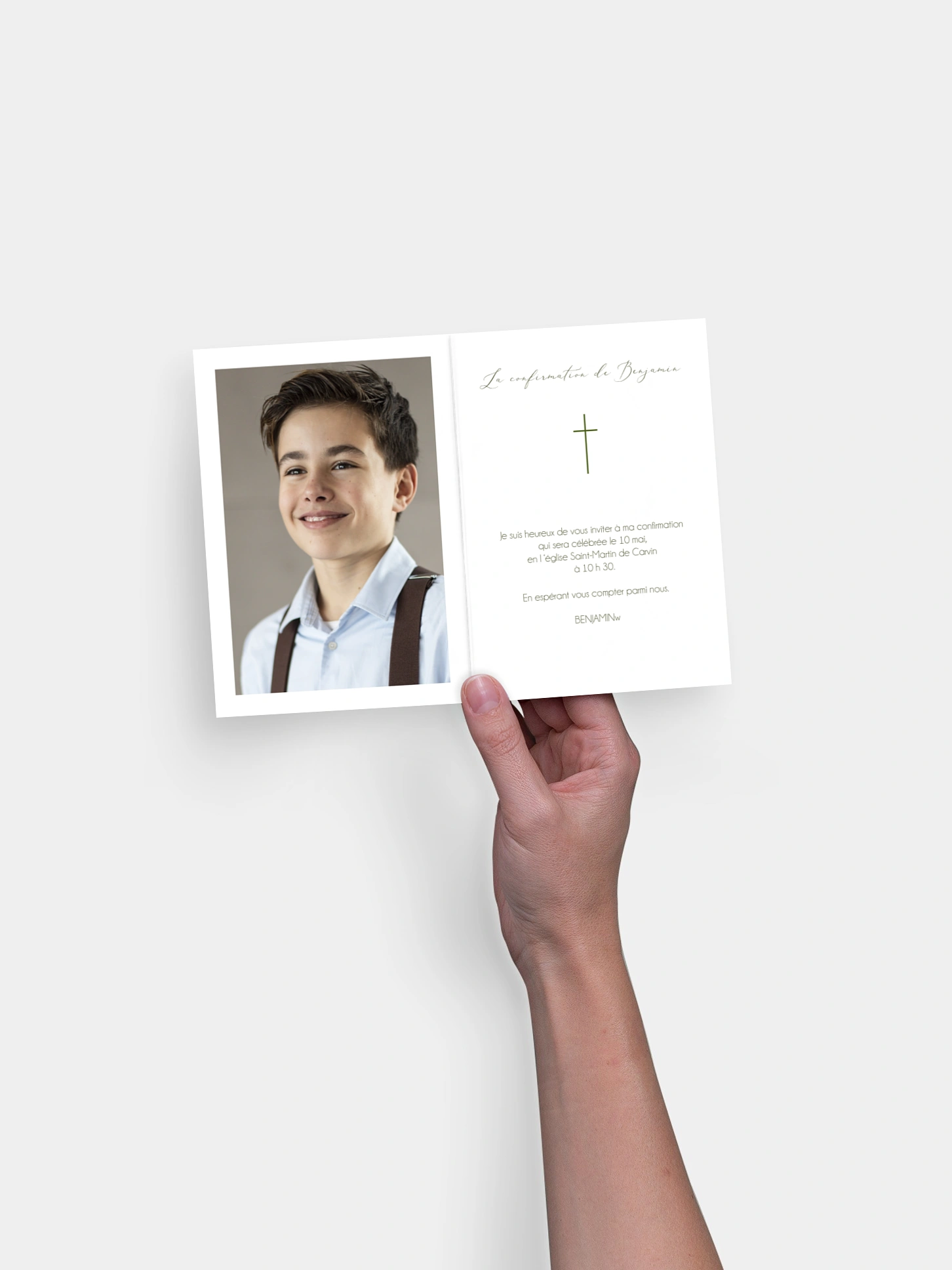 Invitation Confirmation Croix chic