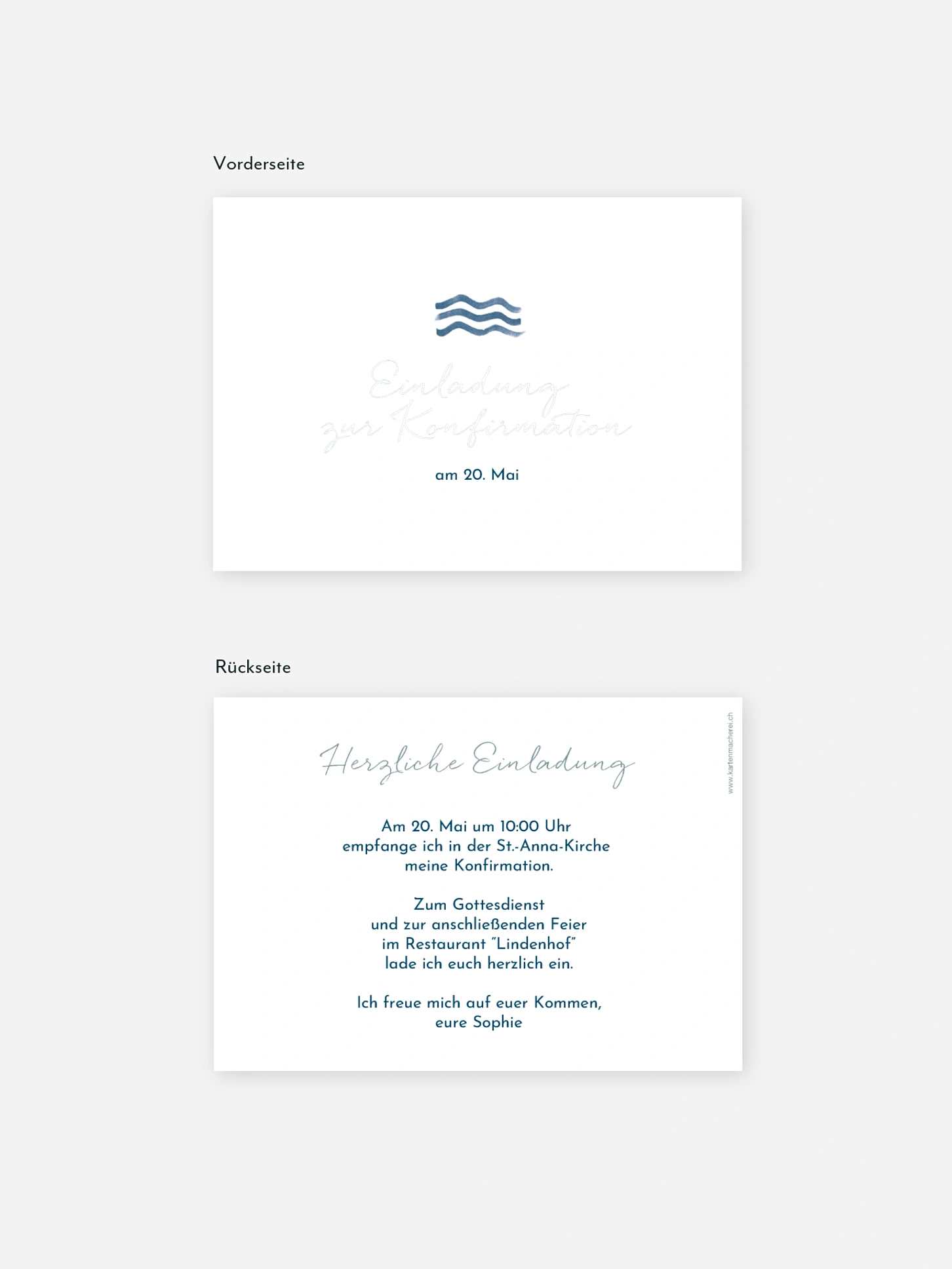 Konfirmationseinladung Heiliges Wasser