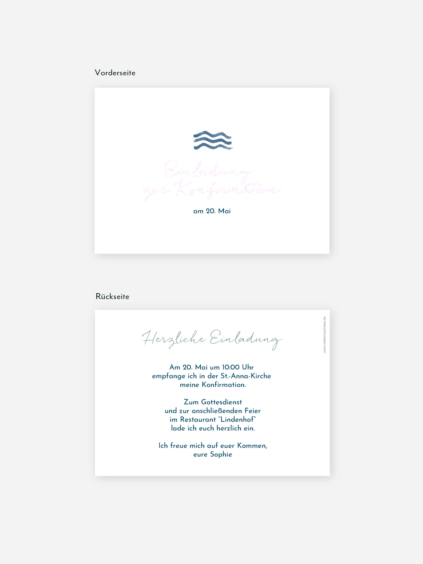 Konfirmationseinladung Heiliges Wasser