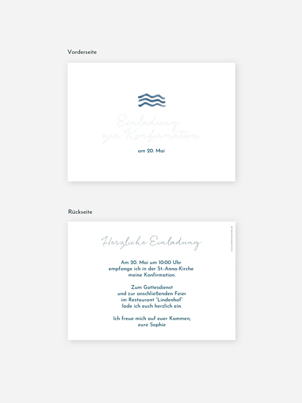 Konfirmationseinladung Heiliges Wasser