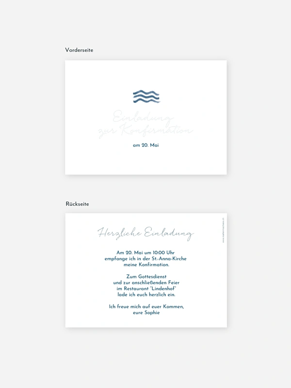 Konfirmationseinladung Heiliges Wasser