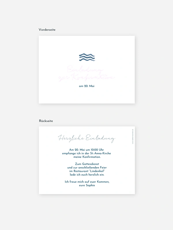 Konfirmationseinladung Heiliges Wasser
