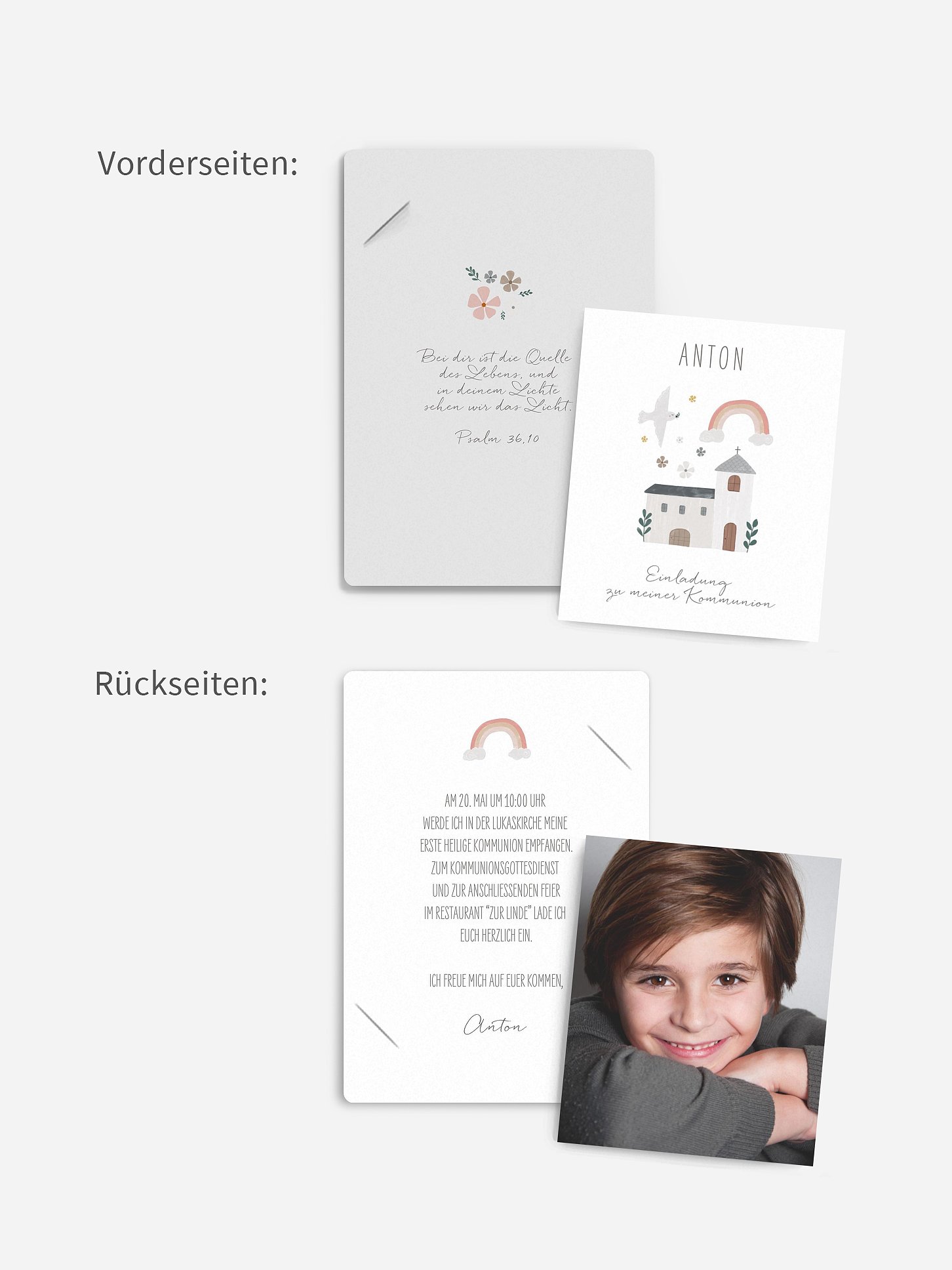 Kommunionseinladung Kleine Kirche Foto