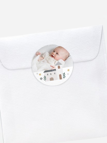 Aufkleber Kommunion Konfirmation Kleine Kirche Foto