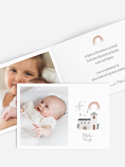 Dankeskarte Taufe Kleine Kirche Foto