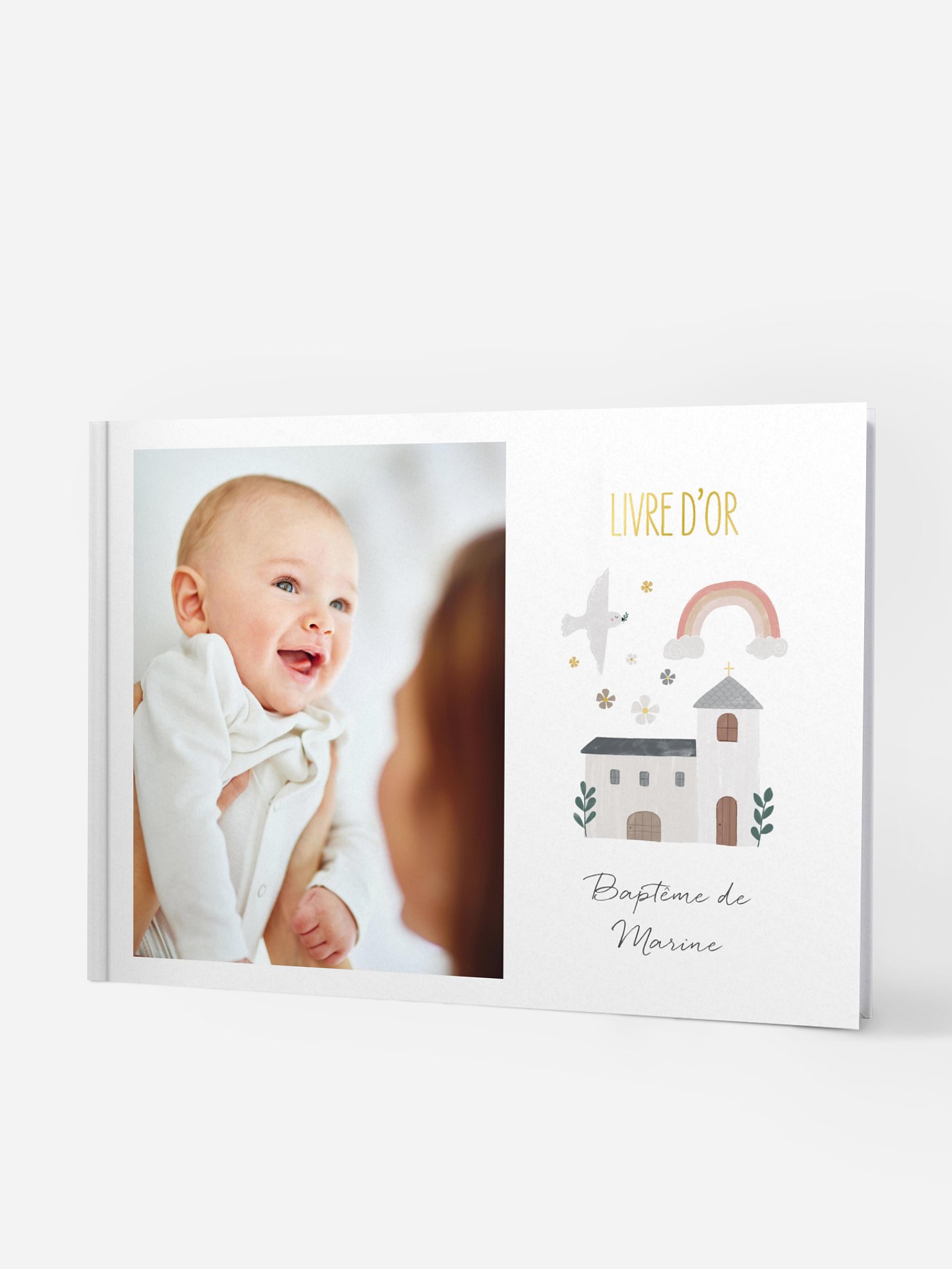 Livre d’or baptême Petite église photo