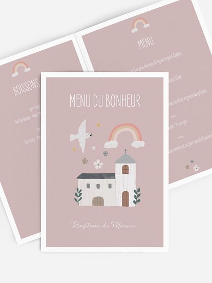 Menu baptême Petite église photo