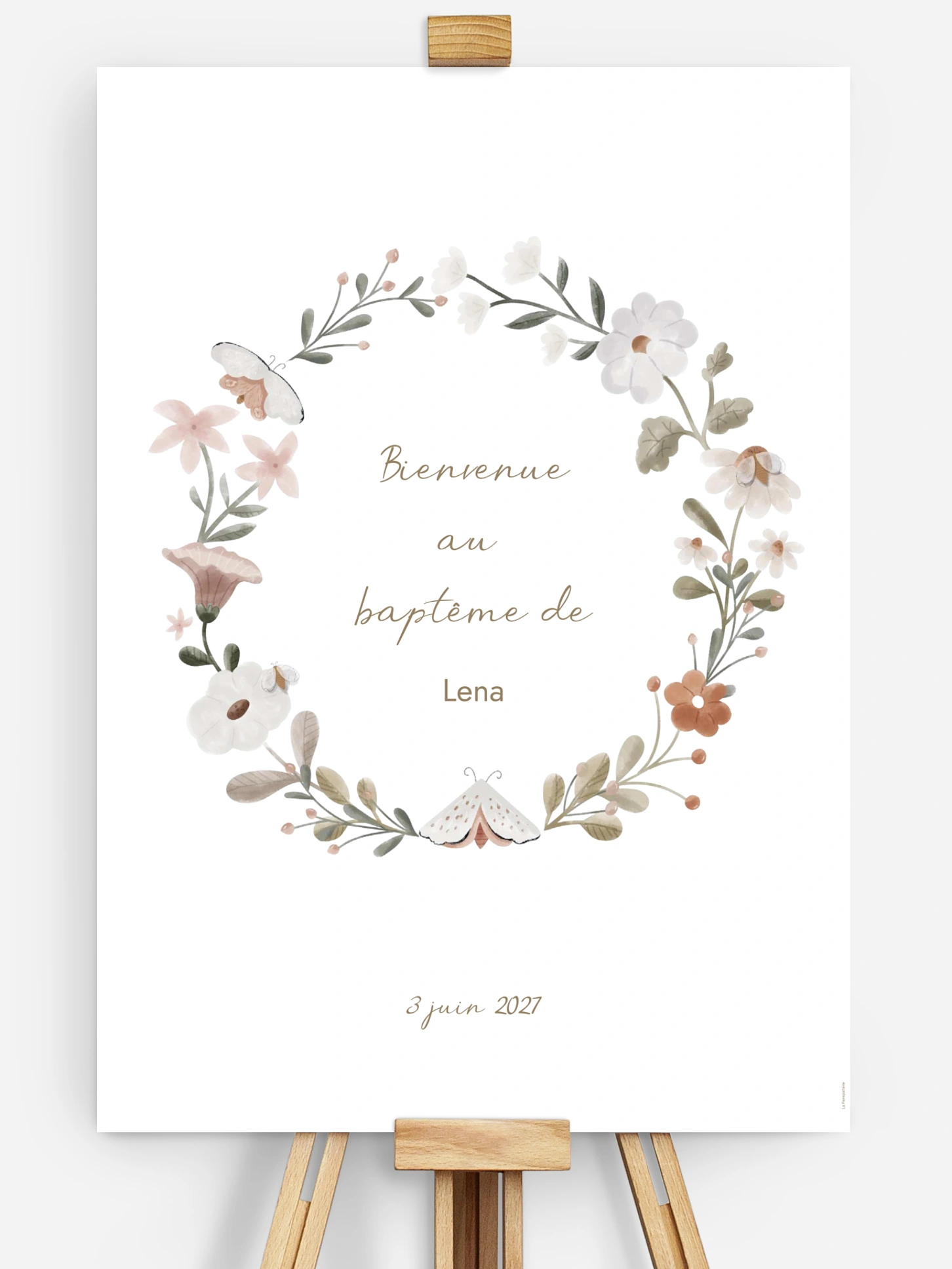 Poster bienvenue baptême Couronne de la forêt