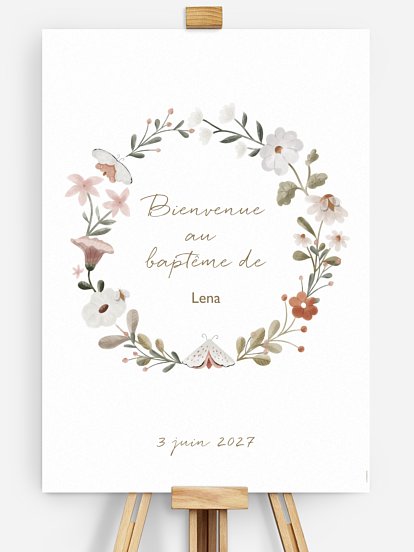 Poster bienvenue baptême Couronne de la forêt