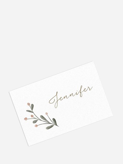 Marque-place baptême Couronne de la forêt