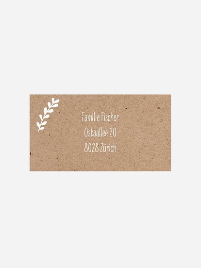 Empfängeraufkleber Taufe Blühend