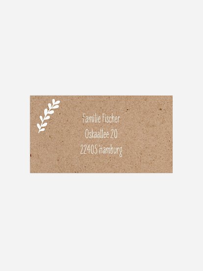 Empfängeraufkleber Taufe Blühend