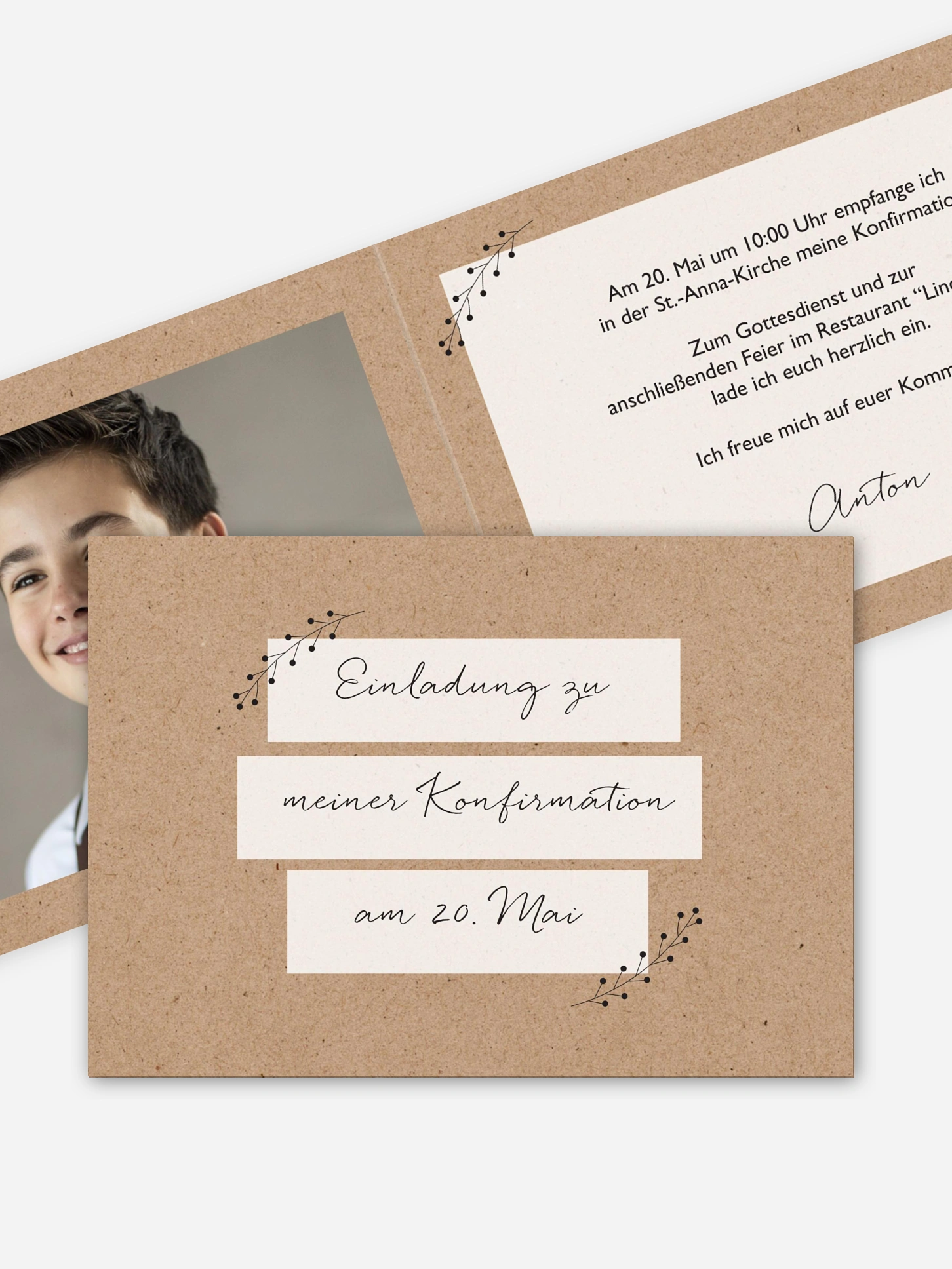 Konfirmationseinladung Little Ornaments