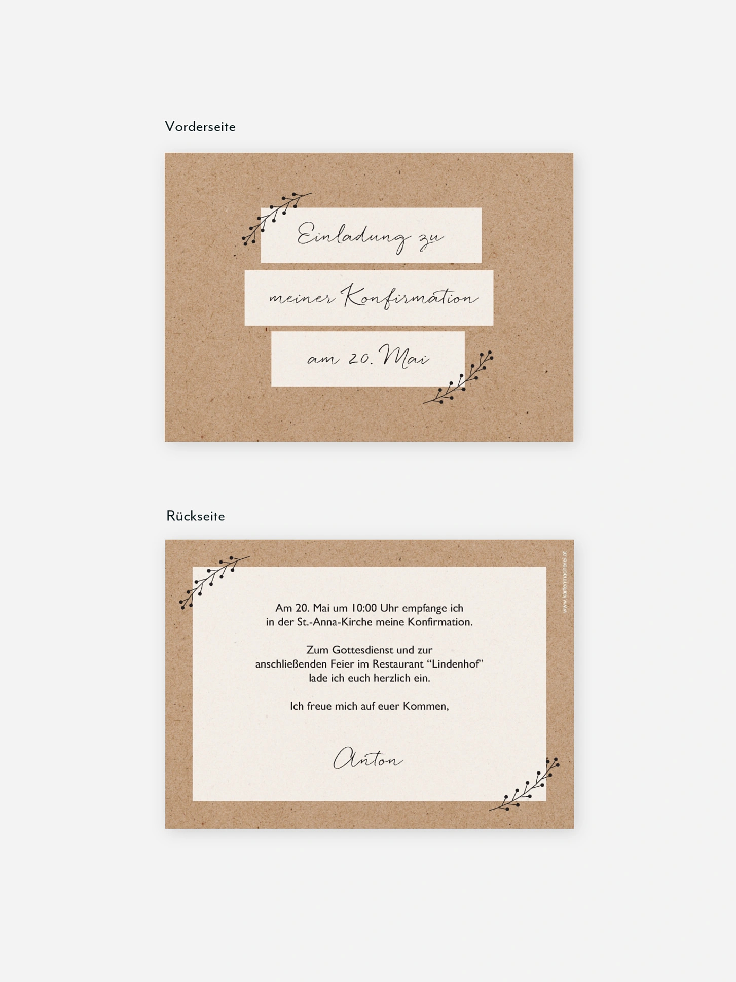 Konfirmationseinladung Little Ornaments