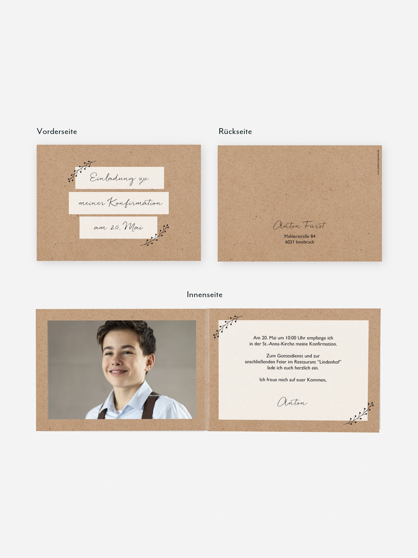 Konfirmationseinladung Little Ornaments