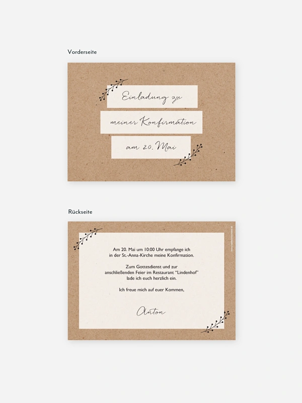 Konfirmationseinladung Little Ornaments