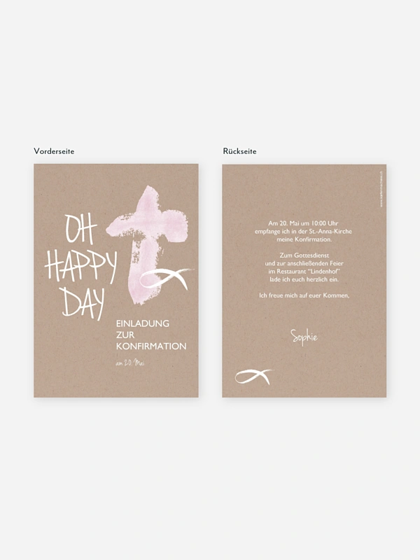 Konfirmationseinladung Oh Happy Day