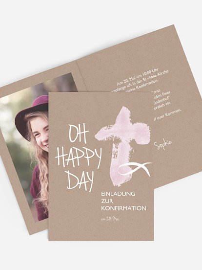 Konfirmationseinladung Oh Happy Day