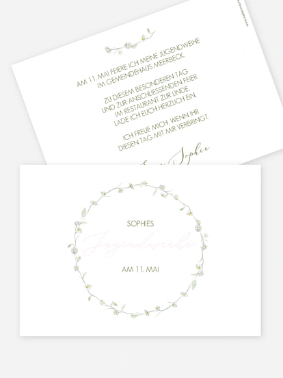 Einladung Jugendweihe Gänseblümchen